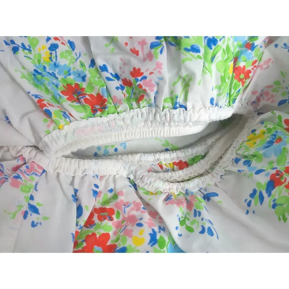 Vintage Wamsutta Ultracale Pacific Floral Multicolor Full Size Sheet Set